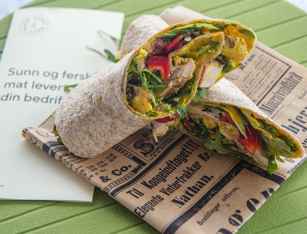 Wraps med kylling og karridressing